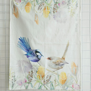 Cotton Digital Printed Tea Towel Customized with Corporate Logo, Flower and Plant Cotton Tea Towel Hanging Painting Pad