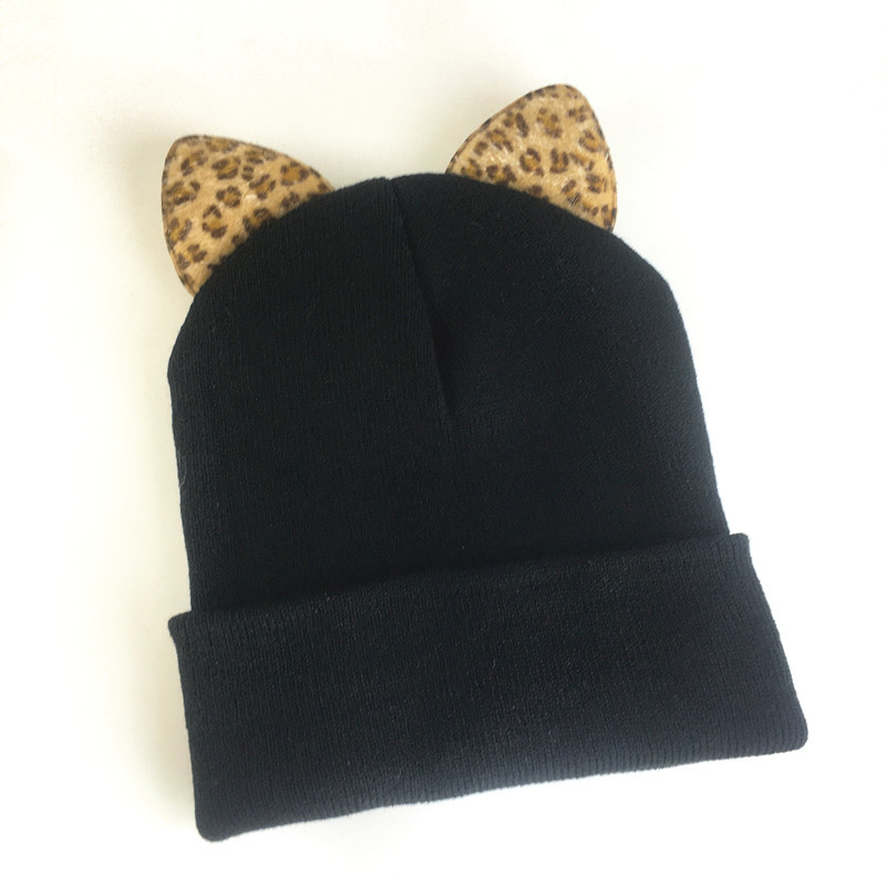 Cappello lavorato a maglia con stampa leopardata unisex Wind, autunno e inverno, per coppie maschili e femminili, cappello termico da esterno, cappello di lana, cappello freddo_voghion.com