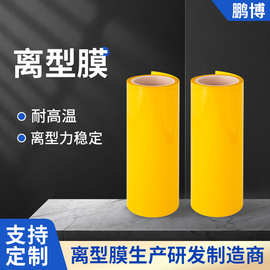 厂家定制16μm~100μm黄色氟素非硅PET离型膜 雾面耐高温聚酯薄膜