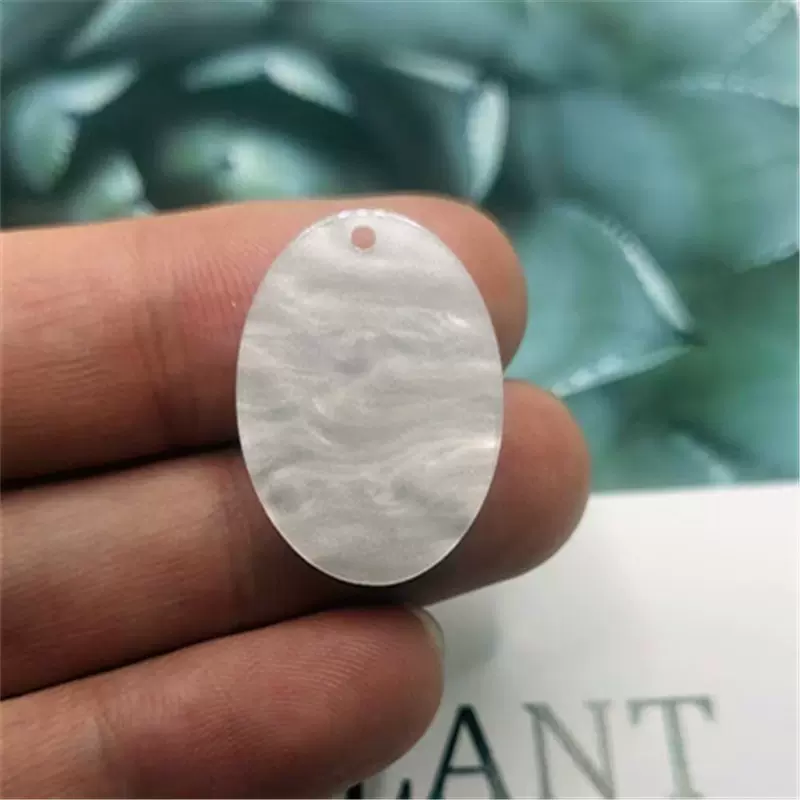 新款仿贝壳亚克力片椭圆形挂件diy饰品配件耳饰吊坠手工材料批发