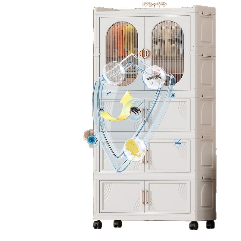 80cm sin instalación gabinete de almacenamiento plegable caja de plástico multicapa multifuncional casera dormitorio sala de estar armario de almacenamiento