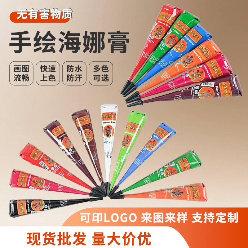 Wholesale Henna paste cross-border India Henna paste color color temporary hand-painted paste painted tattoo template paste