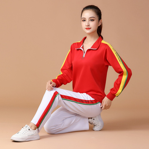 Square dance clothing winter dance clothes long-sleeved dance costumes group clothing Jiamusi middle-aged and elderly sports clothing