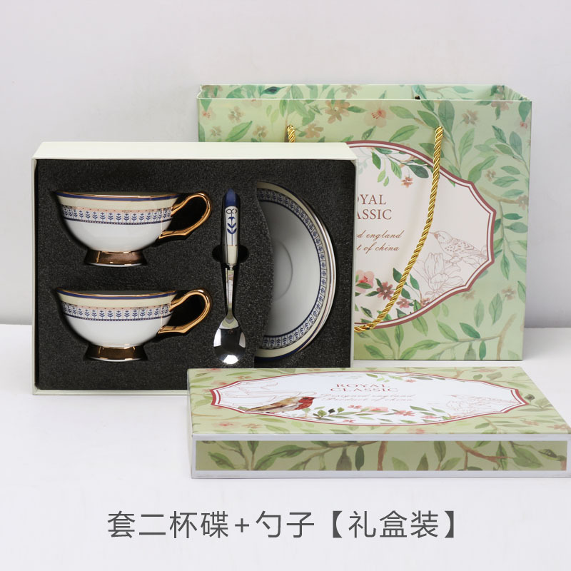Tazas de café europeas de alta calidad, lujo ligero, sensación de alta calidad, set de té de la tarde, tazas de cerámica y platos