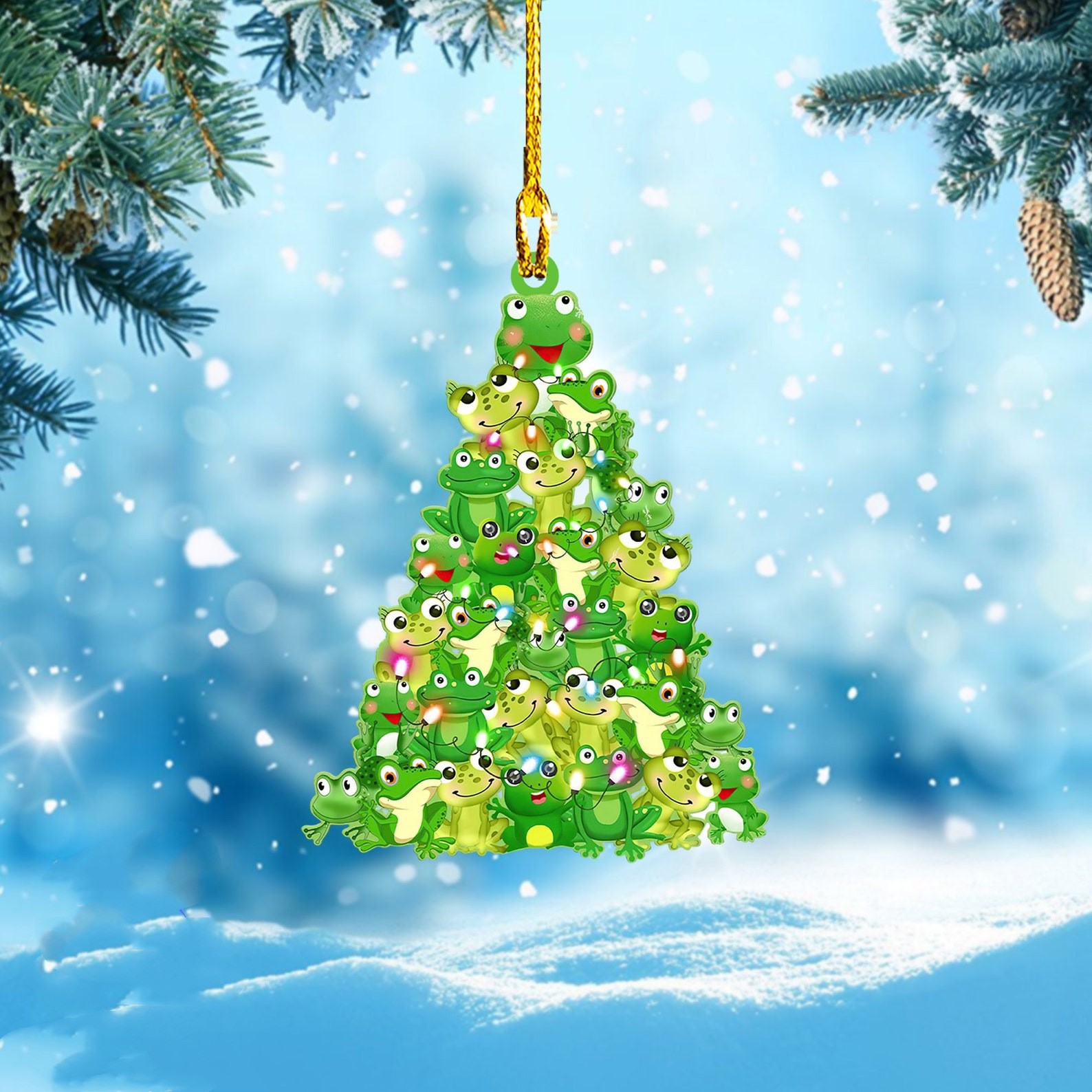 Árbol de Navidad creativo acrílico plano regalo de Navidad casa de vacaciones espejo retrovisor decoración colgante