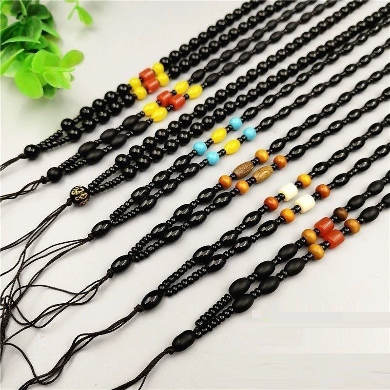 Нефритовый шнур ручной работы шнур имитирует обсидиановый бисер рисовый жемчуг