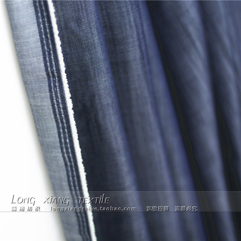 牛仔真丝横竖竹节面料纯天丝牛仔布料服装面料连衣裙服装布料