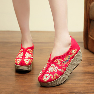1618-210 Spring and Autumn Low-style National Style Yan Ruyu Ancient Style National Style Retro Women's Embroidered Cloth Shoes Hanfu National Style
