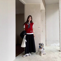 凯羽尚LSARAJ秋 韩系百搭压褶半身裙