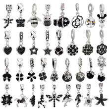 合金大孔吊饰黑色动物花朵吊坠 DIY海星魅力欧美DIY手链配件