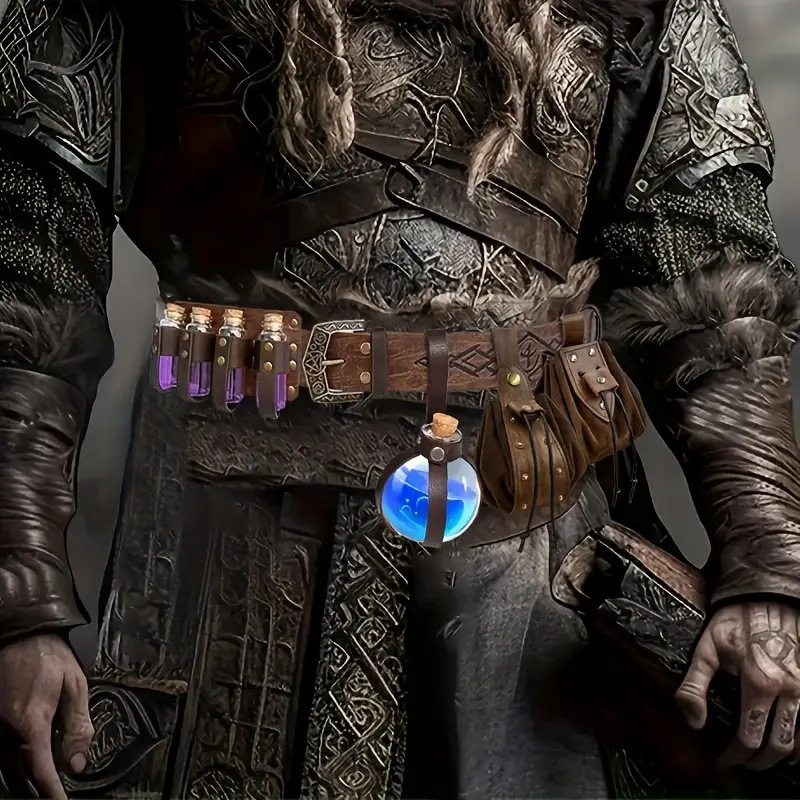 亚马逊博德之门中世纪文艺复兴腰带药水瓶套装角色扮演道具