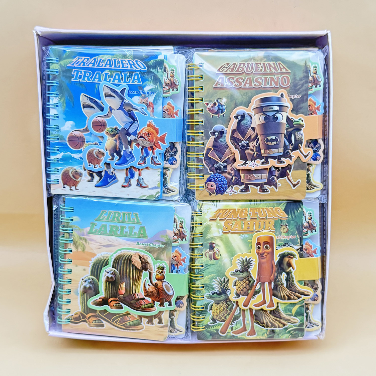 Cuaderno Espiral Clasificador A7 con Páginas Coloridas a Rayas