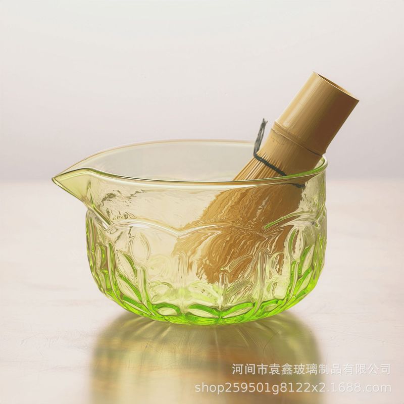 跨境专供麦穗抹茶碗日式带嘴玻璃碗茶具配件宋代点茶工具茶筅立|undefined