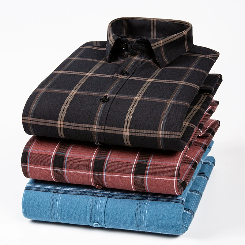 Фабрика прямых продаж мужская кашемировая теплая рубашка осенью и зимой толстая холодная клетчатая рубашка шерсть теплая основа