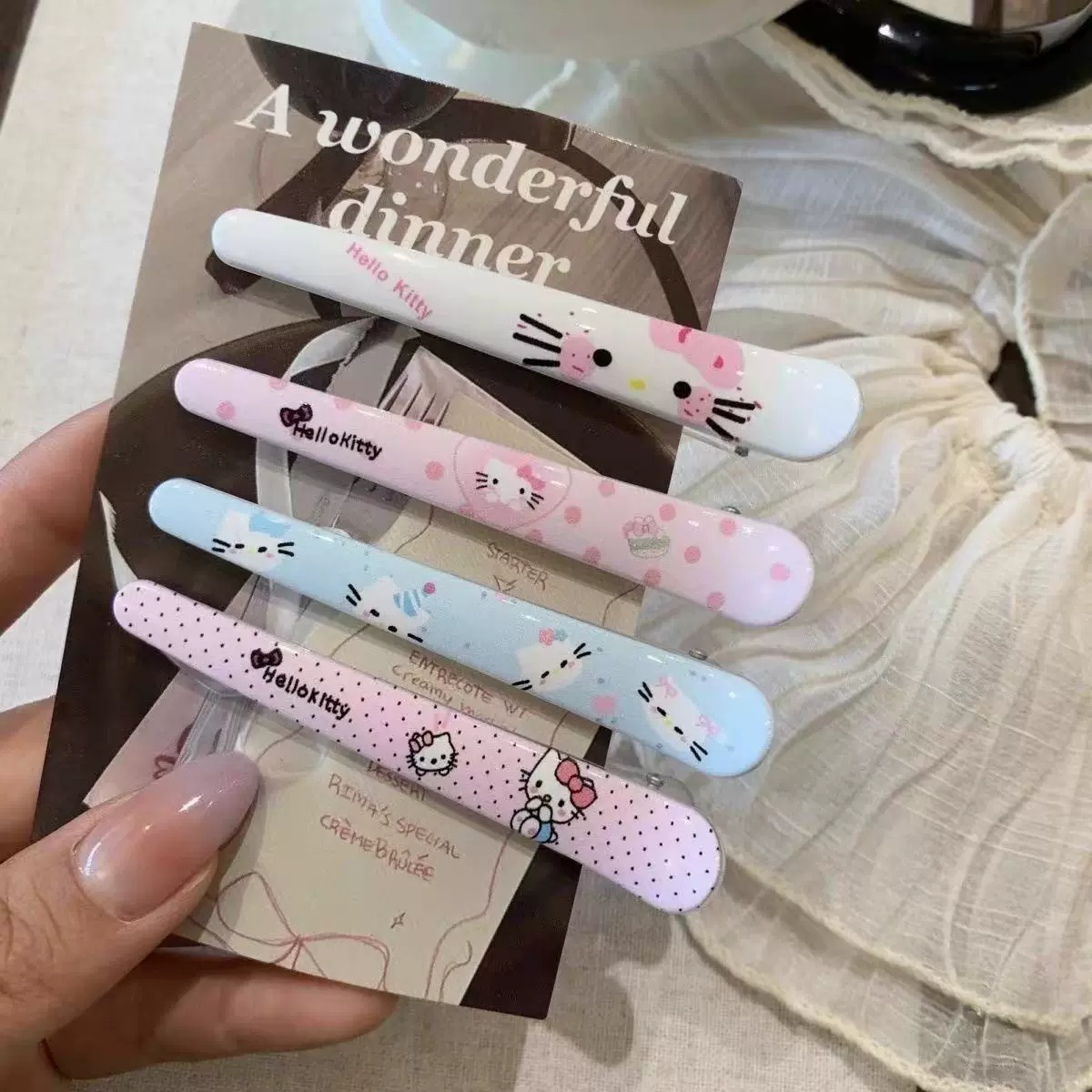 跨境卡通小猫咪发夹女侧边刘海鸭嘴无痕发夹头饰化妆卡通一字发卡