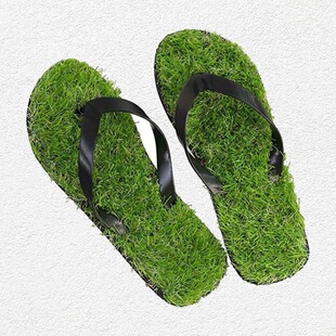 R 69670 Couple Artificial Grass Slippers ��H��Ƥ��Ь