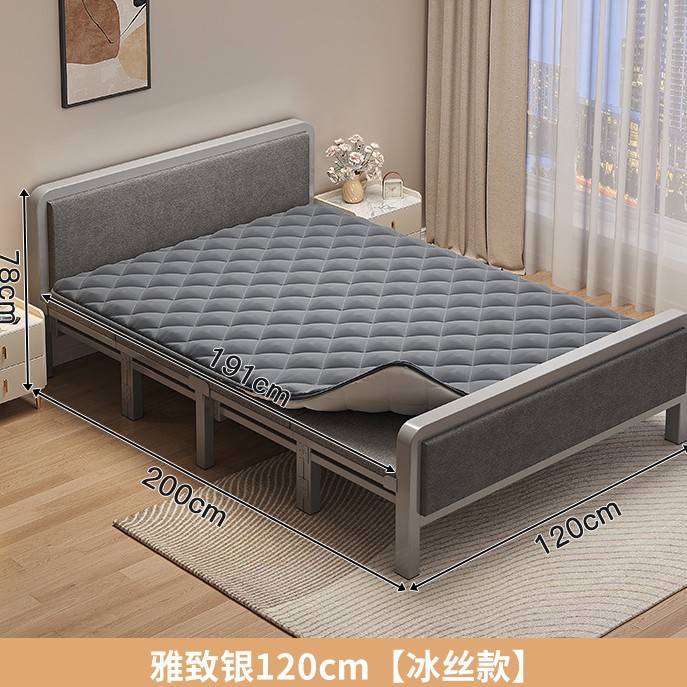 Cama individual plegable para adultos domésticos 1m2 cama simple para alquiler dormitorio reforzado cama de hierro de placa dura cama doble