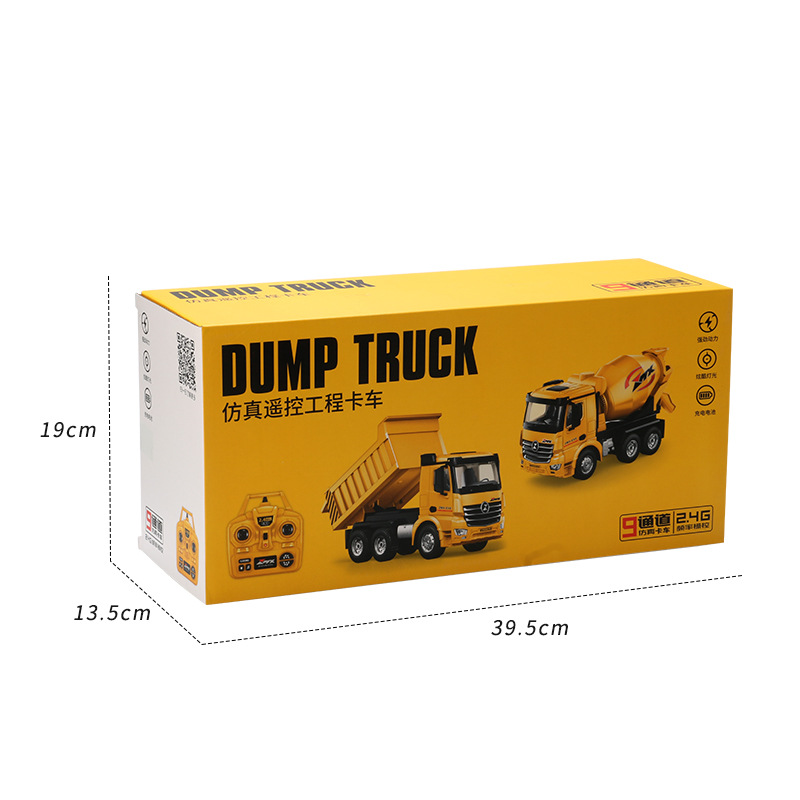 Gran camión de barro de control remoto de seis ruedas para niños 9 canales 2.4G modelo de simulación de vehículo de ingeniería de control remoto para niños
