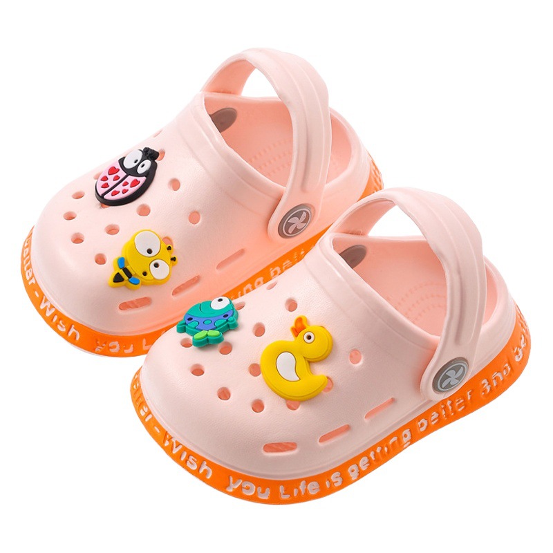 Children's Sandals and Slippers Girls' Summer Small and Medium-sized Children's Baby's Indoor Soft Bottom Non-slip Cartoon Little Boy's Baotou Hole Shoes