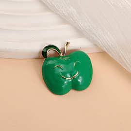 高档女气质青苹果笑脸胸针西装胸花男女款小胸花领针防走光扣别针
