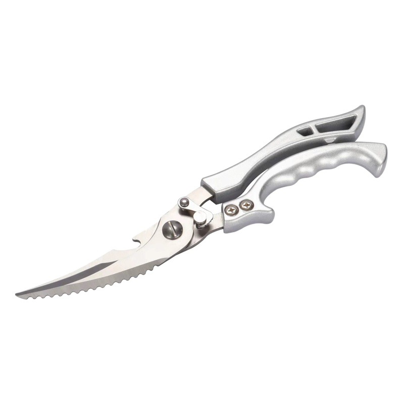 Venta al por mayor de acero tijeras de cocina de acero inoxidable multi-funcional fuerte hueso de pollo tijeras de rebote automático barbacoa hogar tijeras cuchillo de hueso