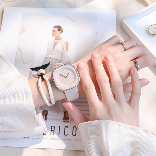 Korean Minimalist Design Women's Student Cross-border Niche Square High Fashion Creative Couple's Watch