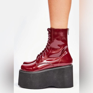 Platform Shoes Lolita Punk Diablo Cosplay Lolita Shoes Boots wine red
