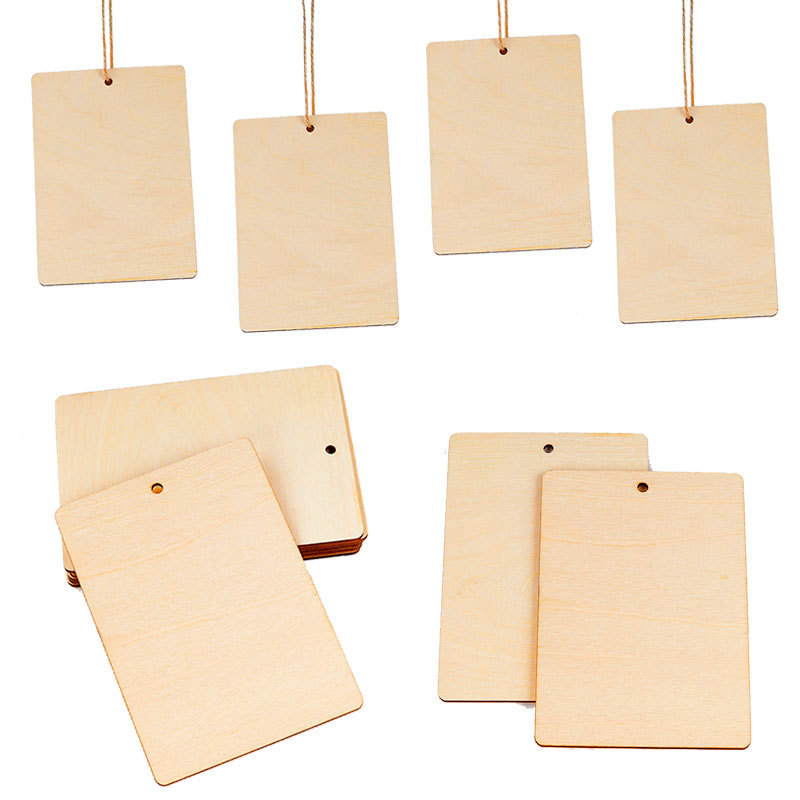 方形木片胶合板手工木质挂件定 制许愿祈福牌激光雕刻镂空创意diy