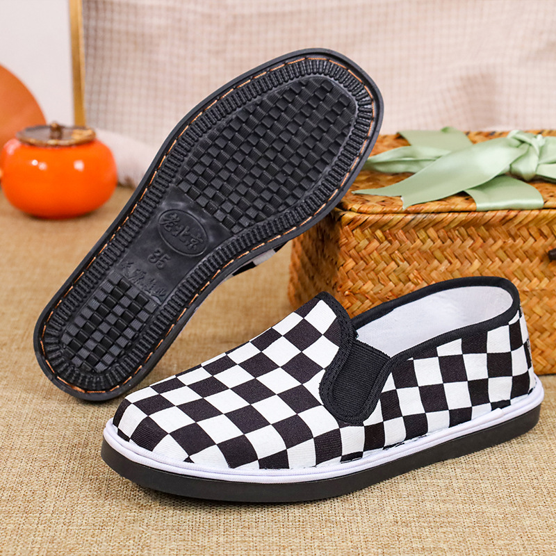 Zapatos de trabajo zapatos de trabajo cómodos inferiores zapatos de tela antideslizantes bajos para las mamás zapatos de lona para las mamás zapatos de mujer tendón de ternera casual resistente al desgaste