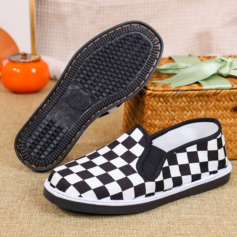 Рабочая обувь Удобная подошва Низкая Нескользящая Тканевая обувь для мам Парусиновая обувь Женская обувь для мам Мужские сухожилия Повседневная износостойкая