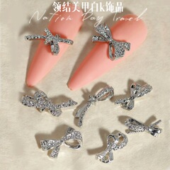 韓国ファッション蝶ネクタイホワイトKネイルアートアクセサリーins蝶結びネイルデコレーション高級ネイルステッカーアクセサリー