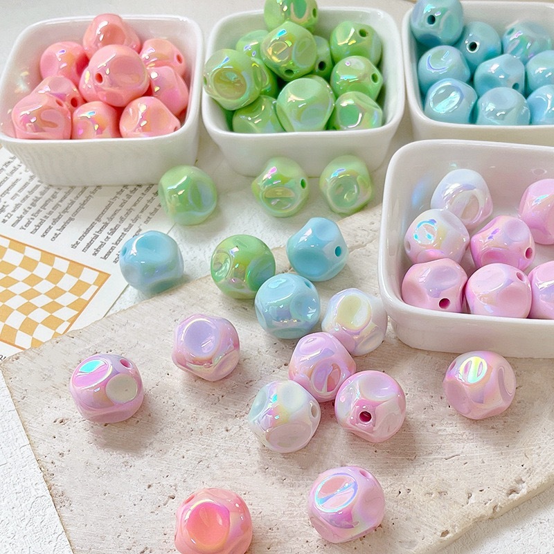 Popular Ab Color Solid Color Acrylic Fig Meteorite Special-Shaped Beads DIY Bracelet Necklace Beaded Mobile Phone Chain