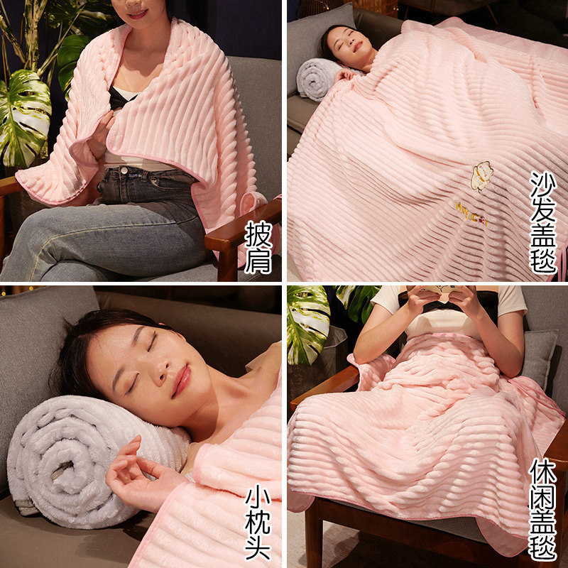 abrazar gatos estriados mantas de coral mantas de peluche correa de oficina portátil estudiantes de clase siesta mantas al por mayor