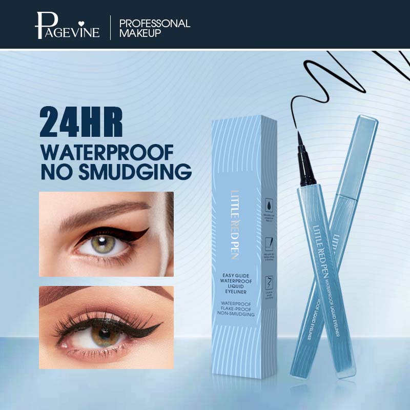 PAGE VINE sin maquillaje, impermeable, a prueba de sudor, sin manchas, sin maquillaje, delineador de ojos líquido extremadamente fino de larga duración, transfronterizo femenino