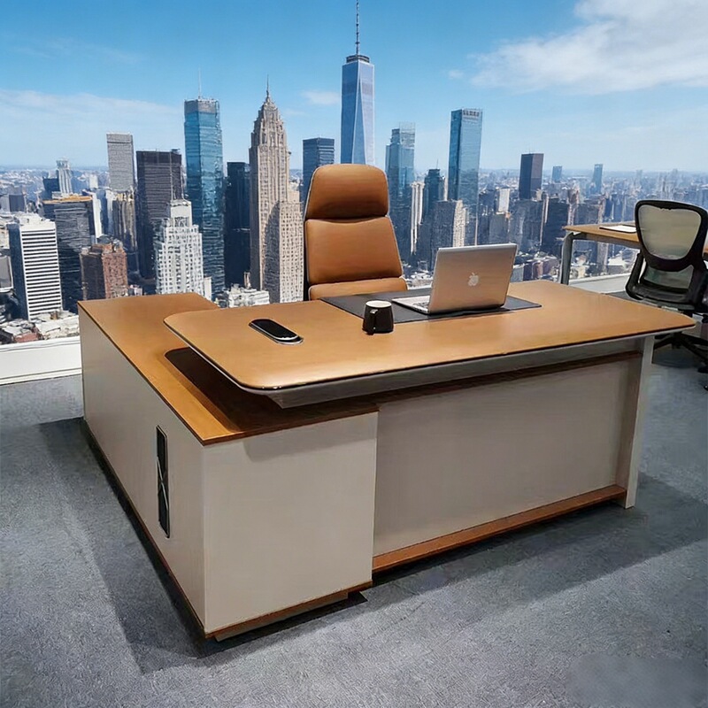 Cross-Border Modern Executive Desk, Office Desk with Side Storage Cabinets, Business Desk, Single-Person Office Desk Cross-Border Modern Executive Desk, Office Desk with Side Storage Cabinets, Business Desk, Single-Person Office Desk