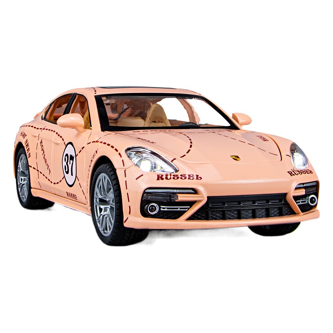 Weili aleación modelo de coche 1:24 pa La mera versión de pista con sonido y luz tire del coche de juguete modelo de música adornos