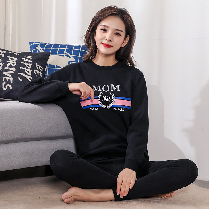 Forrado de lana gruesa ropa interior térmica traje femenino chica cuello redondo estudiante puede usar fuera bottoming suéter de algodón invierno ventas de la fábrica