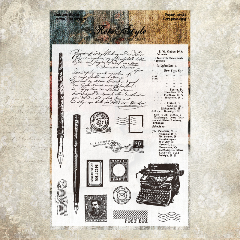 Cuentas de mano transparente sello de silicona fondo retro sello básico DIY decoración cuentas de mano sello de goma hongos papel manuscrito image 8