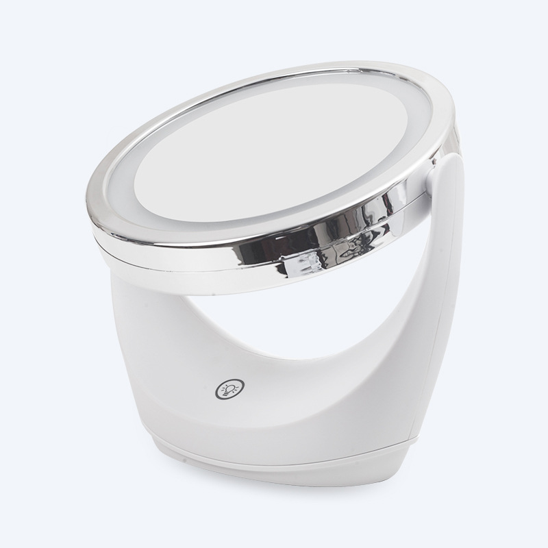 360 grados giratorios de doble cara espejo de maquillaje de escritorio con lámpara LED inteligente iluminación espejo de maquillaje espejo de maquillaje al por mayor