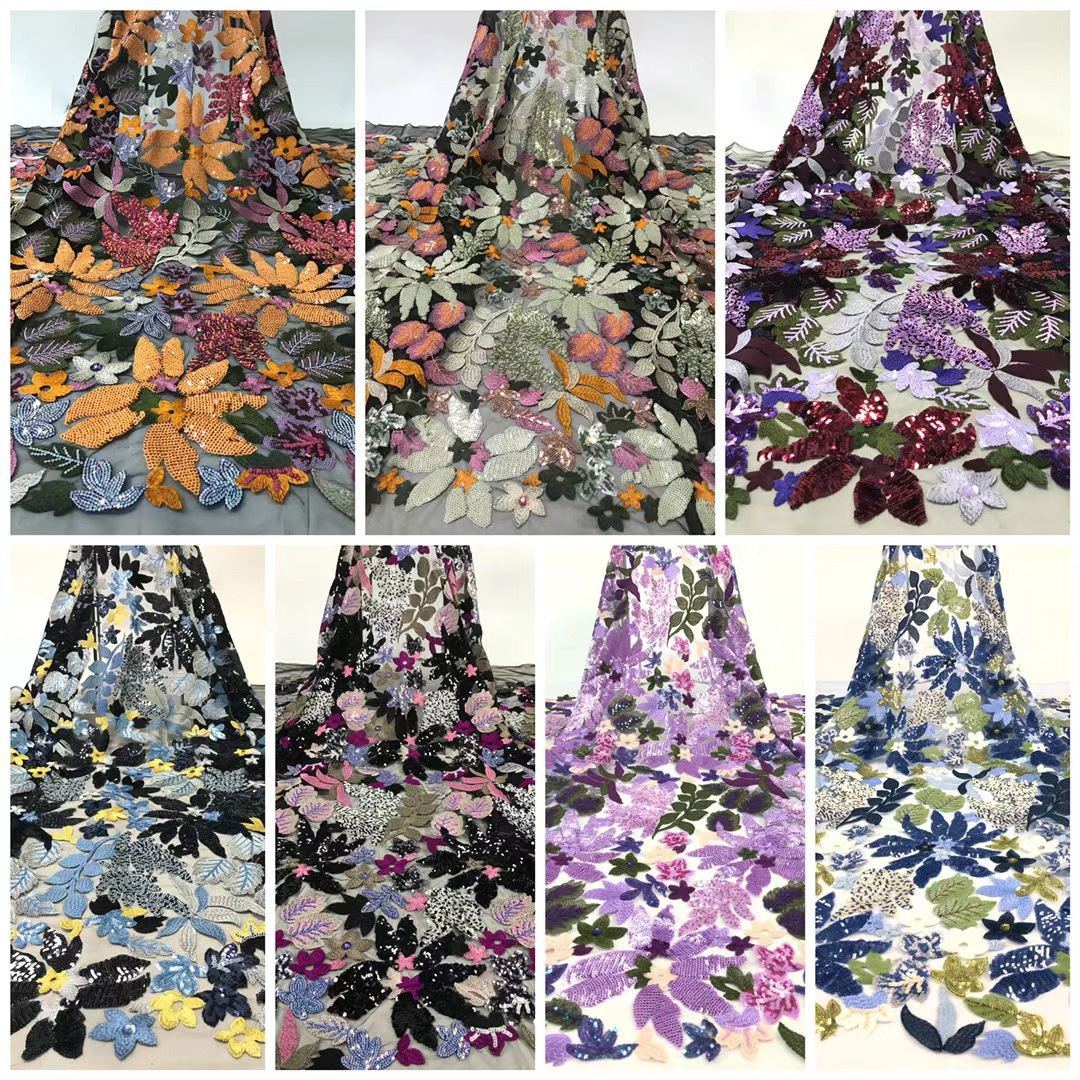Tela de lentejuelas clásico gran flor completa lentejuelas bordado encaje tela africana encaje bordado tela jx1298 image 6