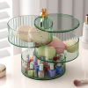 Cosmetic transparent rotating storage box, high-end sophisticated dressing table, earrings, necklace, sponge, hair accessory