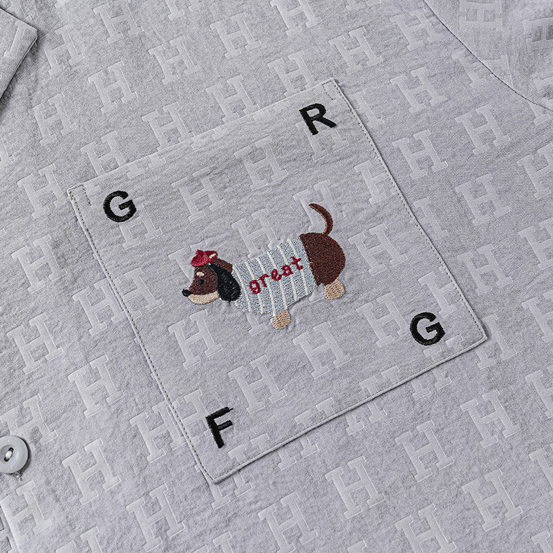 2025 nuevo perro salchicha nube pijama de algodón hombre primavera y otoño pantalones de mangas largas de alta calidad ropa de casa de hombre verano