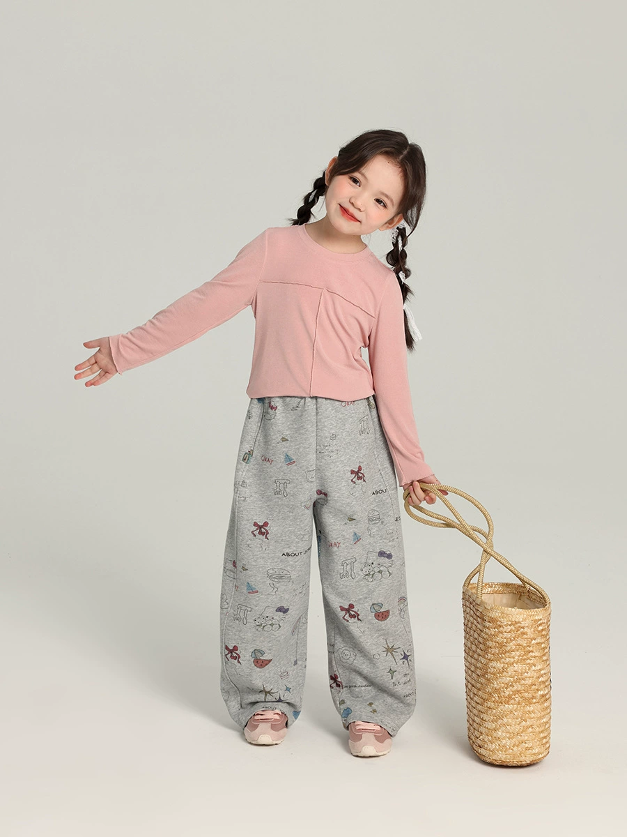 布丁哈鲁knitted design детские мультяшные брюки, тренд сезона