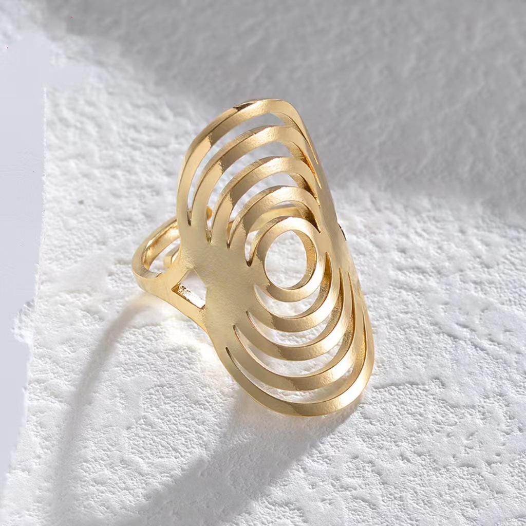 Simple Style Geometric Solid Color Stainless Steel Plating Open Rings display picture 4