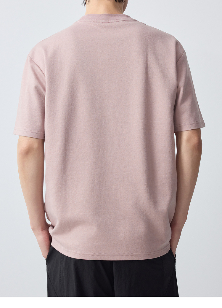 Áo thun nam cổ tròn cotton dày 210g thấm hút tốt — đen chi tiết 23