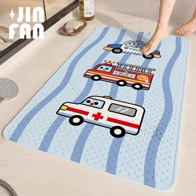 Avtomobil döşəmə paspasları, foot mat - police-car-fire-truck-ambulance-square-suction-cup-floor-mat-4070cm