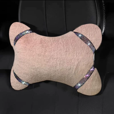 Sürətlər qutusu və əl tormozu başlıqları – car gear cover - colored-diamond-pink-hair-headrest-single