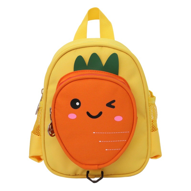 Primavera nueva mochila de los niños de Corea de la historieta de la piña Linda fruta niño bolsa de lona mochila de Kindergarten