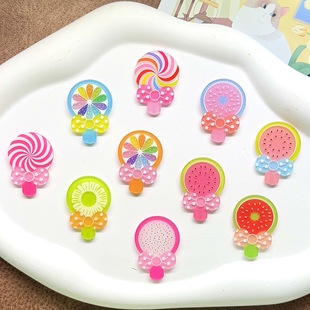 Acrylic New Artificial Fruit Lollipop Patch DIY Cream Glue Mobile Phone Case Handmade Material Baby Hair Rope