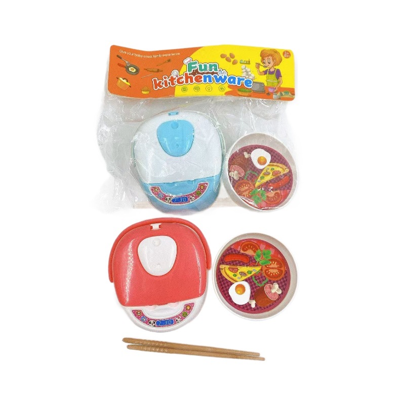 Juguetes para niños para el hogar conjunto de cocina de chicas cocina mini utensilios de cocina palillos tazón arroz interactivo 2 yuanes